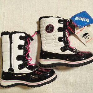 Totes "Kylie Black" Waterproof Insulated Snow Boots - Girl's Size 12 MED NWT